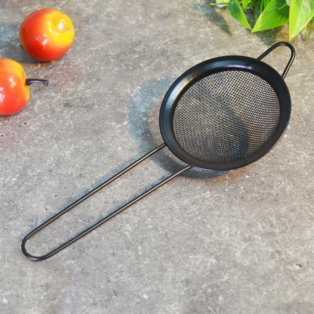 Сито-дуршлаг 8см металл "Farina", цвет черный