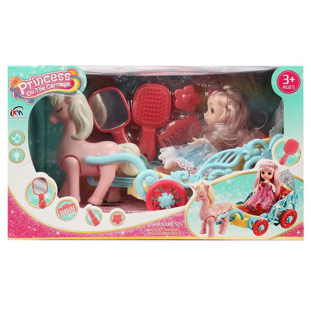 Карета с лошадью и куклой коробка 0817C-2