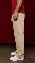 Спортивные брюки с логотипом "ЯМАЛ" бежевые