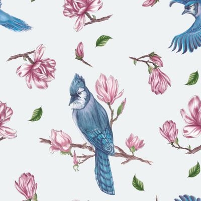 Сойки в магнолиях