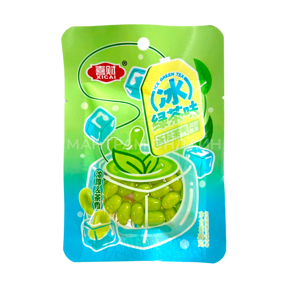 Жевательные конфеты-бобы Xicai Ice Green Tea вкус зеленый чай 30 г