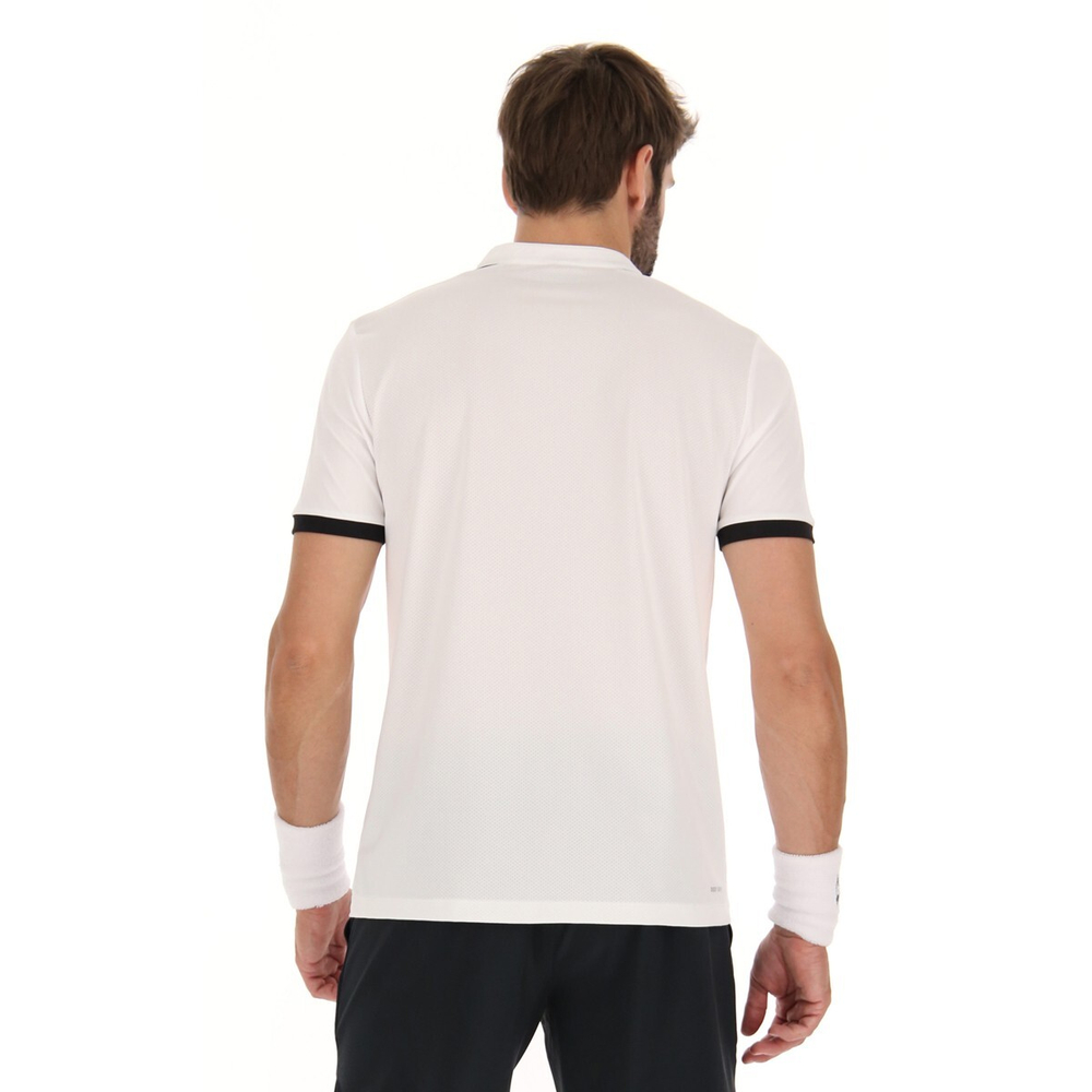 Мужское теннисное поло Lotto Top IV Polo - bright white/all black
