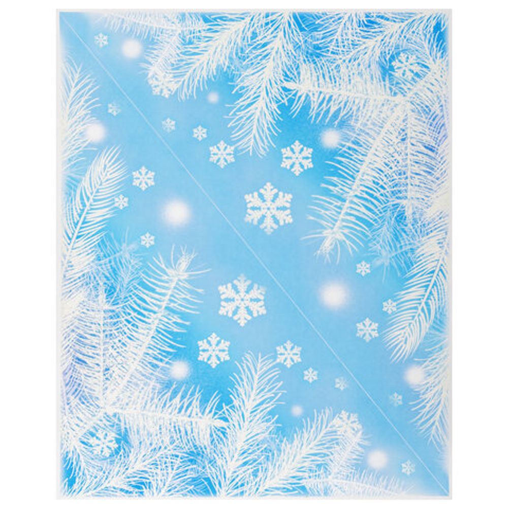 Украшение для окон и стекла ЗОЛОТАЯ СКАЗКА "Морозные узоры 2", 30х38 см, ПВХ, 591224