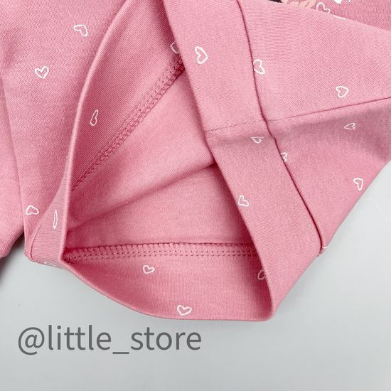 Лонгслив хлопковый "Кошечки и цветочки" розовый зефир