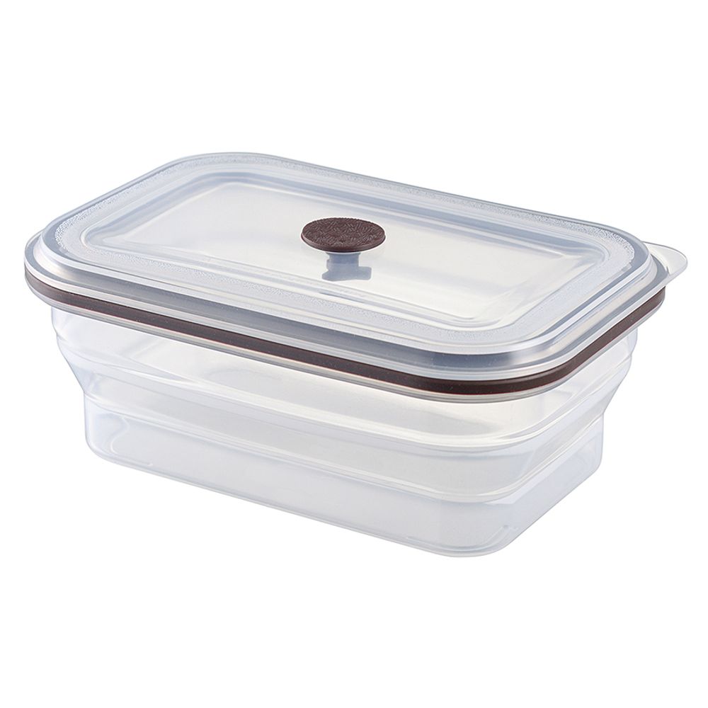 Контейнер для переноски и хранения силиконовый прямоугольный складной Silikobox, 900 мл, темно-сливовый