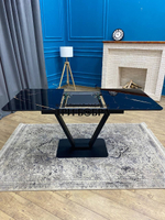 Кухонный раздвижной стол "Леон", черный мрамор