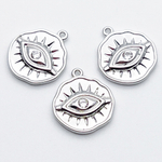 Подвеска Глаз, цвет серебро, фианит, размер 14*12 мм, цена за 1 шт
