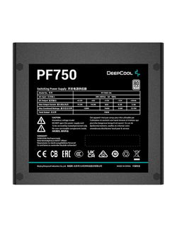 Блок питания Deepcool PF750 80+ (ATX 2.4 750W, PWM 120mm fan, 80 PLUS, Active PFC) RET