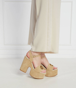 Кожаные босоножки на каблуке clody Guess - бежевый(FLJCLO SUE04)