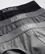 Мужские трусы слипы спорт Atlantic, набор 3 шт., хлопок, черные + серый меланж + темно-серый меланж, 3BMP-094