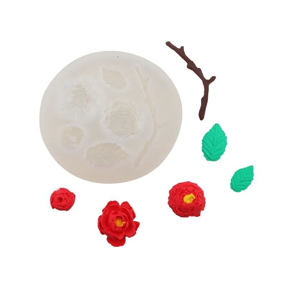 Молд силиконовый для творчества " Японский цветок 2" диаметр молда 9 см / Форма для мыла, воска, гипса и полимерной глины