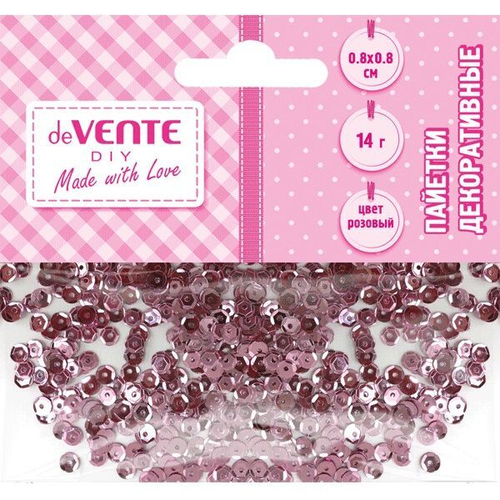 Пайетки d8 14г "Metallic" розовые пакет е/пDEVENTE 8001914