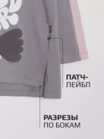 Лонгслив для девочки оверсайз с принтом