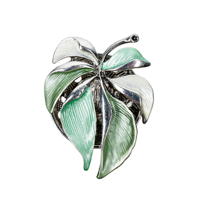 Брошь Shadore Лист резной XZ0863.20 G/S