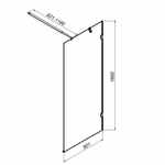 Душевая перегородка AM.PM X-Joy 80 W94WI-80-F1-BTE профиль Черный стекло прозрачное
