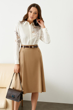 4790 Юбка женская (бежевый)