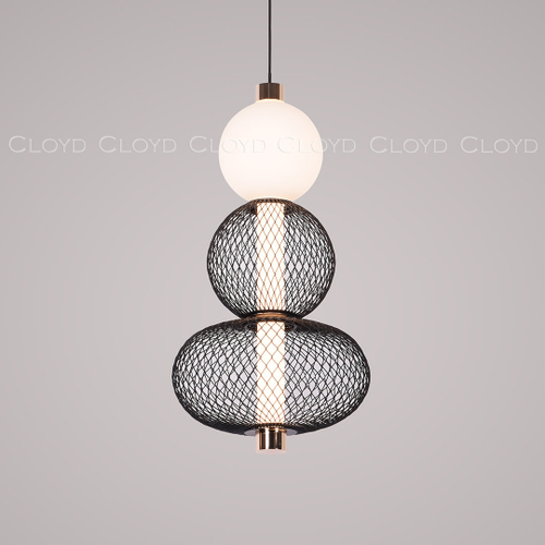 Подвесной светильник Cloyd SUPERNOVA-B P1 / выс. 41 см - черный/золото (арт.11484)