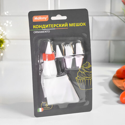 Мешок кондитерский с насадками 6шт "Ornamento"