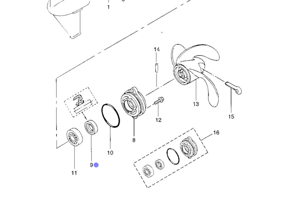 Сальник вала 12x24x8 Tohatsu 2.5-3.5лс (309-60111-0)