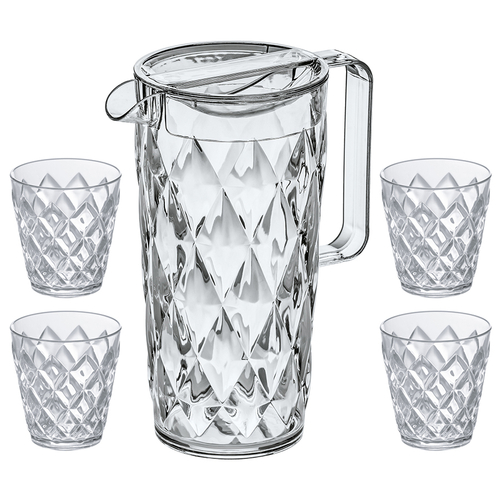 Набор кувшин и стаканы crystal, 1,6 л, 4 шт.