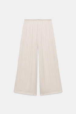 ZARA СВОБОДНЫЕ БРЮКИ ПАЛАЦЦО, КАМЕННО-СЕРЫЙ