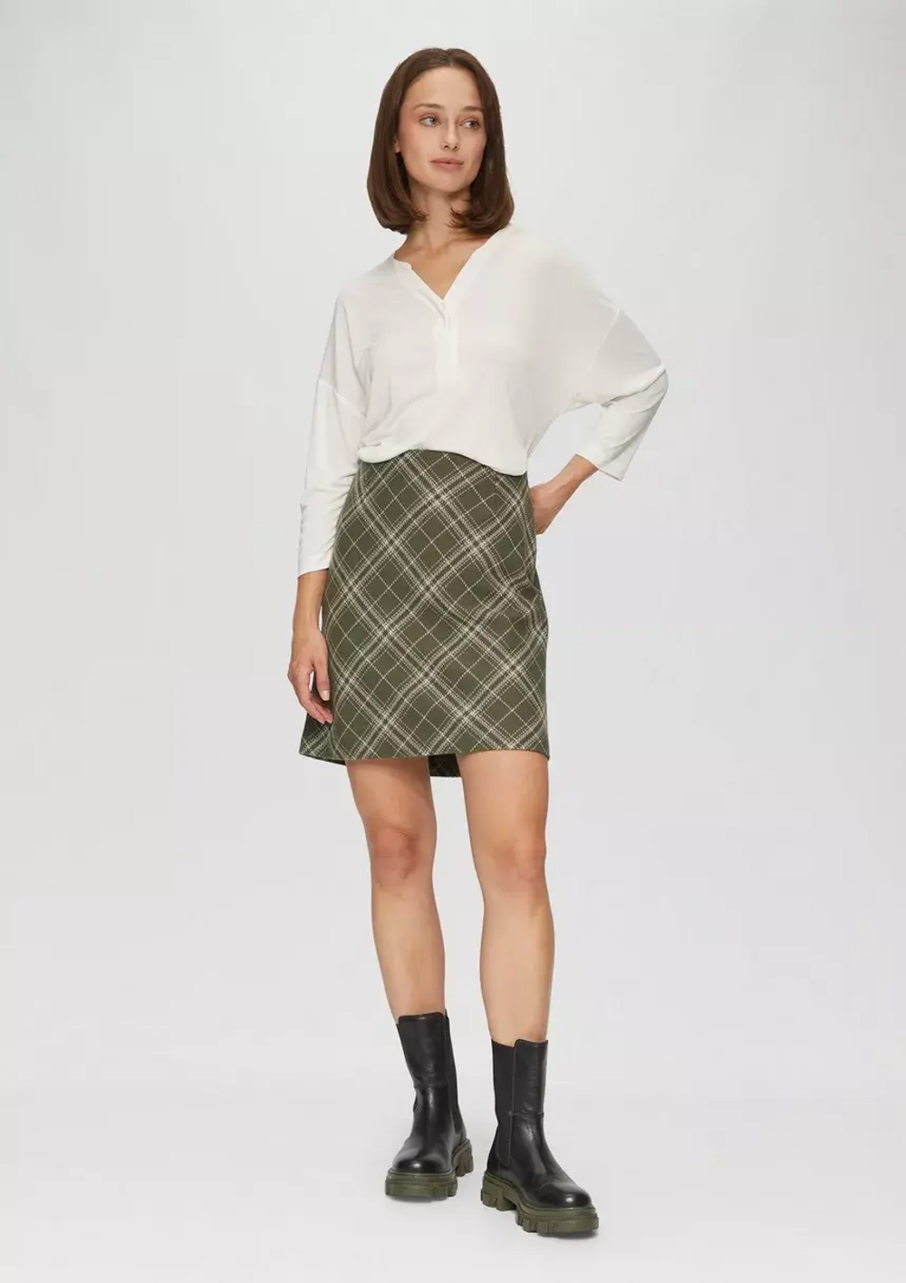Tweed Юбка в клетку s.Oliver