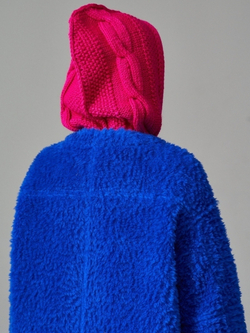 Шуба женская чебурашка из шерсти тедди, SilverFox (арт. S969cb)