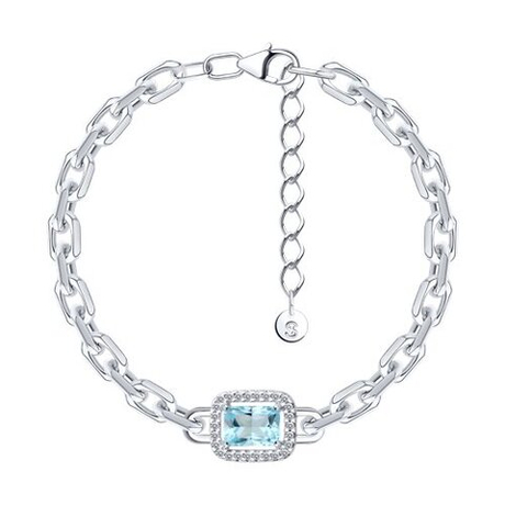 Браслет из серебра с топазами