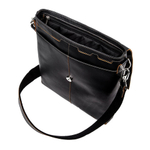 Сумка молодежная FABULA "Kansas", натуральная кожа, отстрочка, магнитный замок, 240x280x40 мм, черная, S.7/1.TX