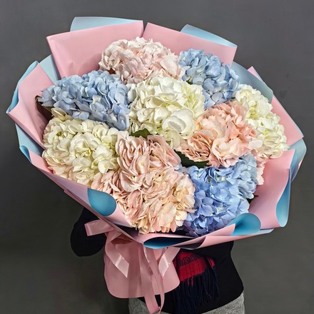 Букет из 9 гортензий