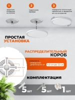 Люстра потолочная светодиодная Maghome 3000K/4000K/6500K, 24Вт, 30cm, 2.4cm толщиной ,белый