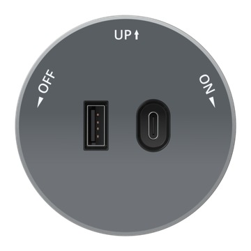 MULTITRACK Розетка 2хUSB (тип А+С) 18 Вт, 5 В/3 А ГРАФИТ