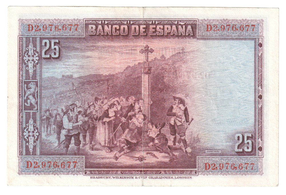 Spain, 25 Pesetas, 1928, UNC