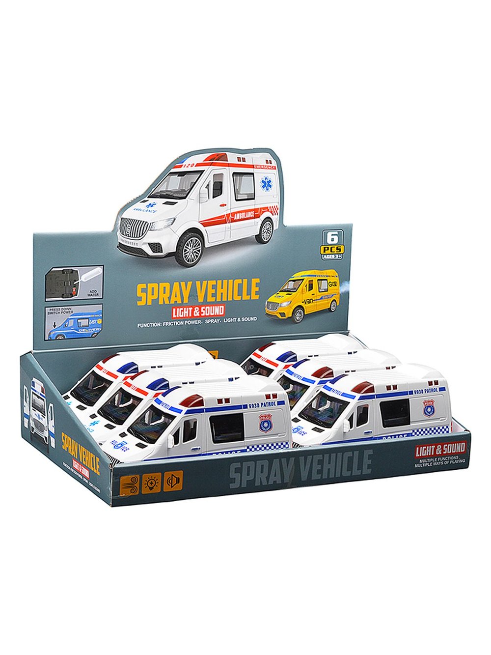 Машинка Служебный транспорт со светом и звуком (YM-9930F)