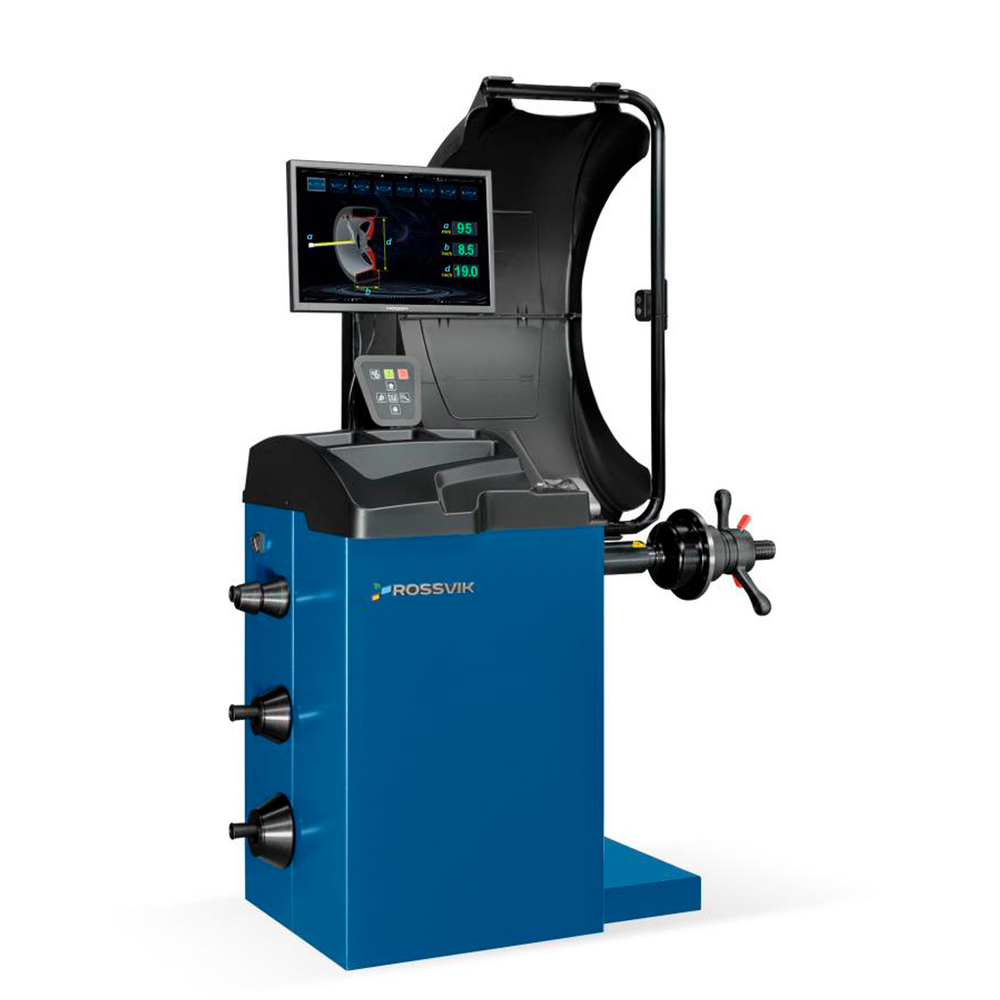 Станок балансировочный ROSSVIK VT-63, 220В (LCD, лазер, эл. линейка, УЗ) RAL5005 СИНИЙ