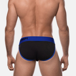 Мужские трусы танга чёрные с синей резинкой PUMP! PU5108-2