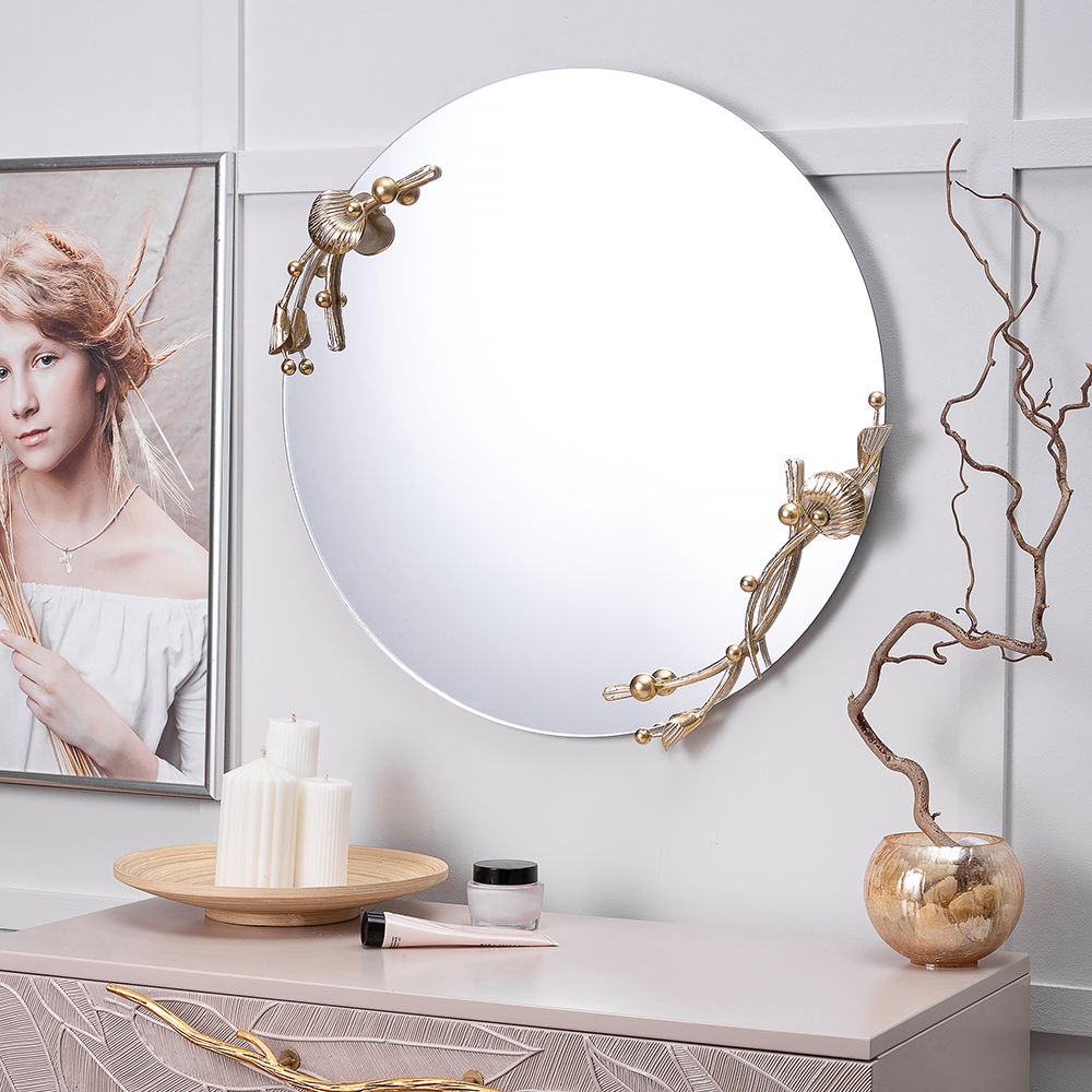 Зеркало настенное Атлантис Айвори Мраморное золото