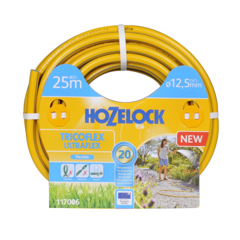 Шланг для полива HoZelock 117006 ПВХ армированный TRICOFLEX ULTRAFLEX 12,5 мм 25 м | Шланги Green Apple