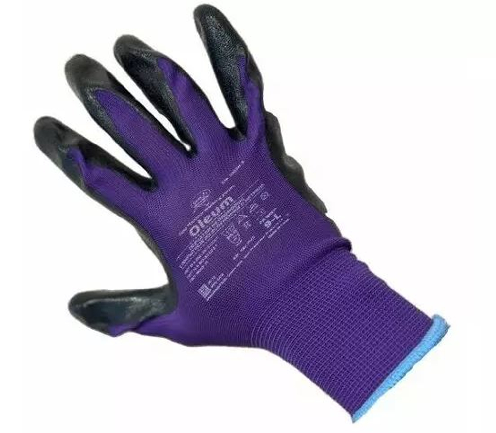 Перчатки нейлоновые с покрытием из вспененного нитрила р.10 (XL) Oleum /GM1005N10