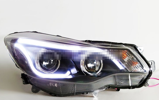 Передние фары Субару Импреза ХВ 2011-2015 V1 type [Комплект Л+П; яркие ходовые огни; светодиодные; биксеноновая линза]