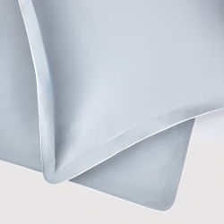 Постельное белье 2 спальное евро Сlaire&Caroll Lune+ серое с белым кантом