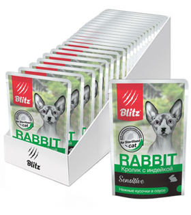 Blitz Sensitive Кролик c индейкой (соус) 85гр./24шт.