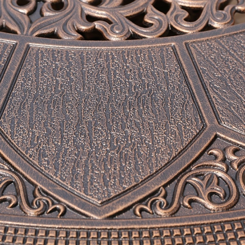 Комплект из литого алюминия стол Сандаловое дерево(118см) + 4 кресла Финляндия-3