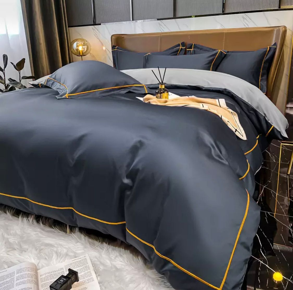 ZEPHYR HOME КПБ Двуспалка ЕВРО Мако-Сатин 100s Синий