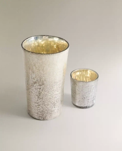 ZARA HOME ХРУСТАЛЬНАЯ ВАЗА, СЕРЕБРО