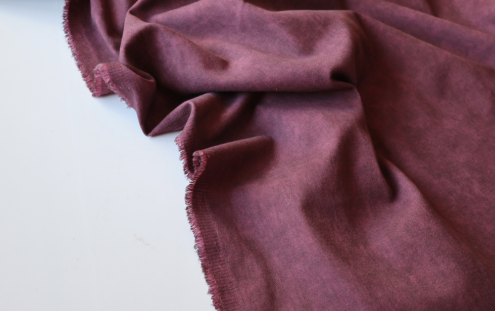 БОРДО - Хлопок твил ВАРЕНКА с ВЕЛЮР-ЭФФЕКТОМ (1362 Евгения)
