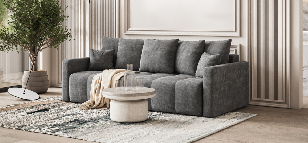 Диван Босс Тренд Шенилл Клауд графит