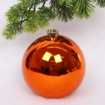 Новогодний шар 15 см «Глянец», янтарь