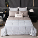 КПБ на резинке Сатин Velouria Luxe с Одеялом VLR008, Евро, 4 наволочки, простынь 180*200*25