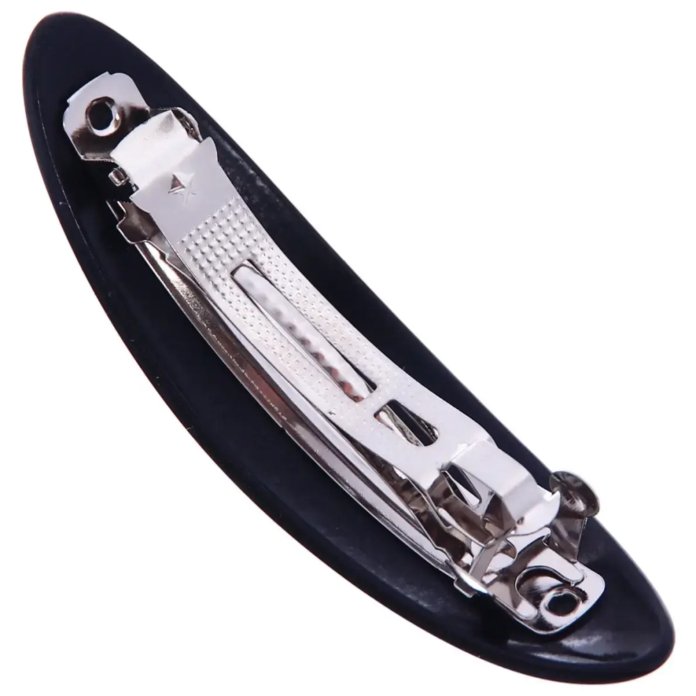 Заколка автомат овал «Кокетка - Классика», цвет черный 10см